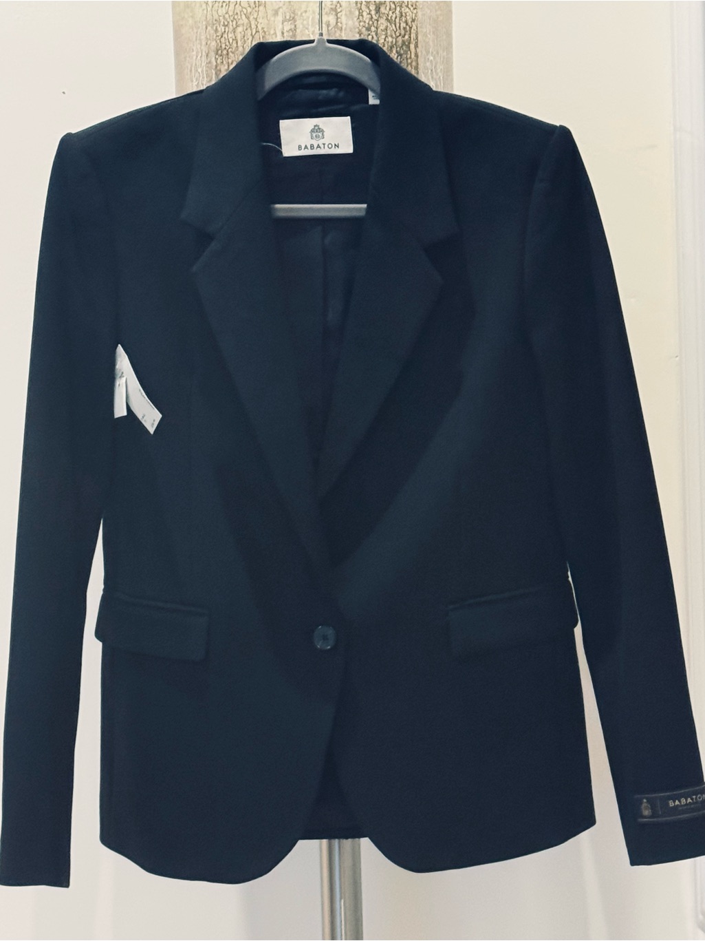 Babaton Black Single-Button Tailored Blazer